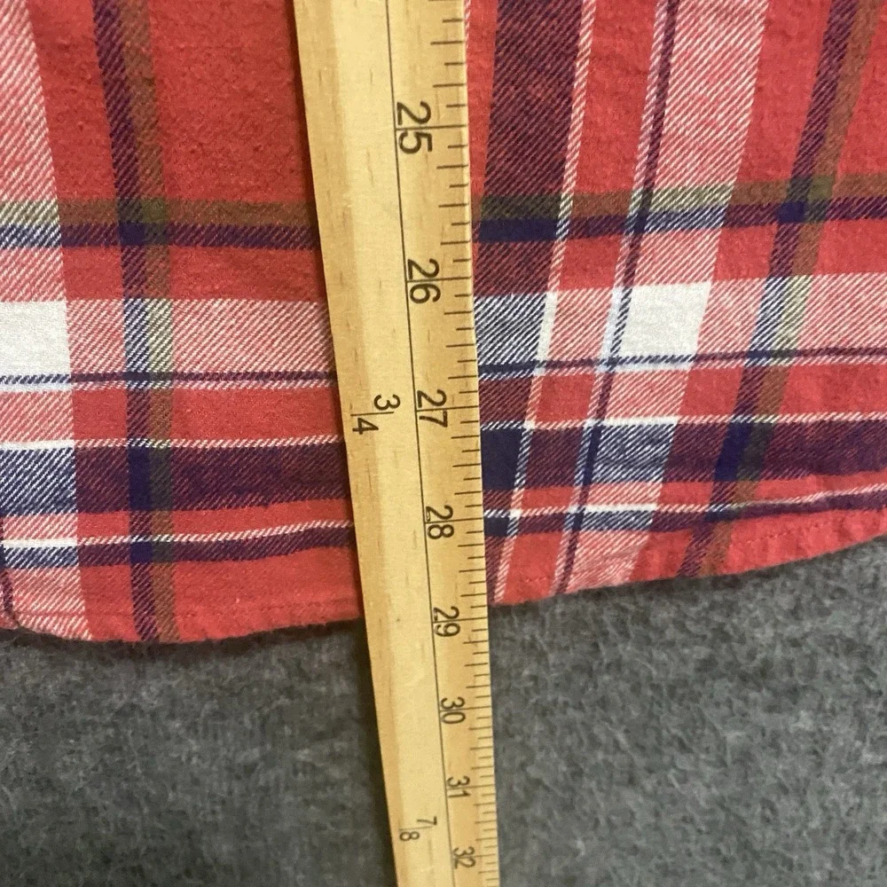 NEW J Crew Flannel Shirt Mens XS Red Plaid Long‎ Sleeve Button Up Work Outdoor